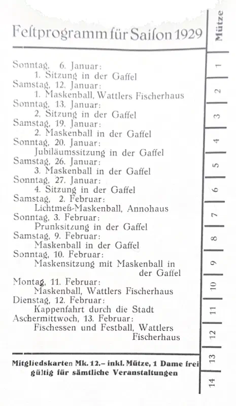 Festprogramm für die Saison 1929 (Faksimile), Bild 1