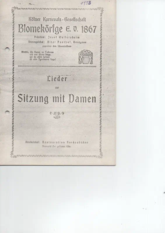 Lieder zur Sitzung mit Damen, Bild 1
